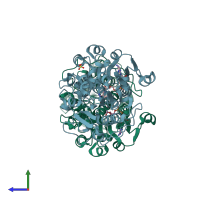 PDB entry 2nad coloured by chain, side view.
