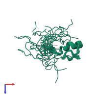 PDB entry 2naw coloured by chain, ensemble of 20 models, top view.