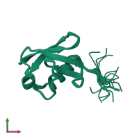 PDB entry 2nbu coloured by chain, ensemble of 20 models, front view.