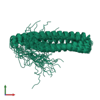 PDB entry 2nca coloured by chain, ensemble of 20 models, front view.