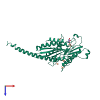 PDB entry 2ncd coloured by chain, top view.