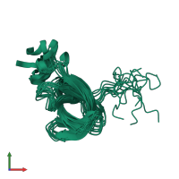 PDB entry 2nch coloured by chain, ensemble of 10 models, front view.