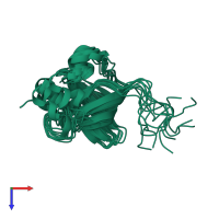 PDB entry 2nch coloured by chain, ensemble of 10 models, top view.