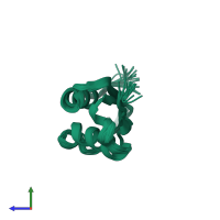 PDB entry 2ncl coloured by chain, ensemble of 20 models, side view.