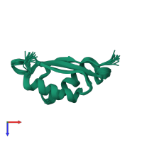 PDB entry 2ncl coloured by chain, ensemble of 20 models, top view.