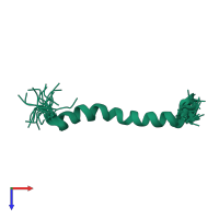 PDB entry 2ncs coloured by chain, ensemble of 20 models, top view.