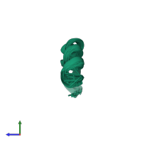 PDB entry 2ncw coloured by chain, ensemble of 20 models, side view.