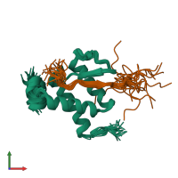 PDB entry 2nd0 coloured by chain, ensemble of 20 models, front view.