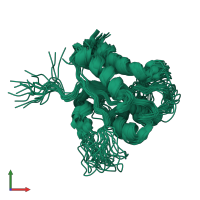 PDB entry 2ndh coloured by chain, ensemble of 20 models, front view.