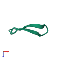 PDB entry 2ndl coloured by chain, ensemble of 20 models, top view.