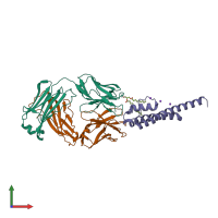 PDB entry 2nlj coloured by chain, front view.