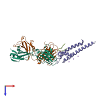 PDB entry 2nlj coloured by chain, top view.