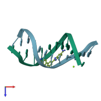 PDB entry 2nlm coloured by chain, top view.
