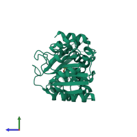 PDB entry 2nlo coloured by chain, side view.