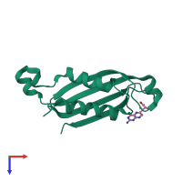 PDB entry 2nm3 coloured by chain, top view.