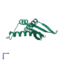 PDB entry 2nml coloured by chain, top view.