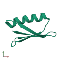 PDB entry 2nmq coloured by chain, front view.