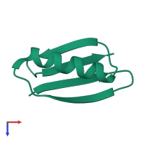 PDB entry 2nmq coloured by chain, top view.