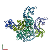 PDB entry 2nnn coloured by chain, front view.