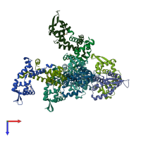 PDB entry 2nnn coloured by chain, top view.