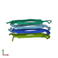 PDB entry 2nnt coloured by chain, ensemble of 10 models, front view.