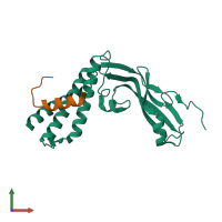 PDB entry 2nnu coloured by chain, front view.