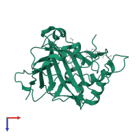 Carbonic anhydrase 2 in PDB entry 2nnv, assembly 1, top view.