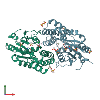 PDB entry 2no5 coloured by chain, front view.