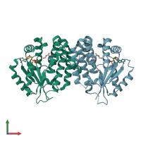 PDB entry 2no6 coloured by chain, front view.