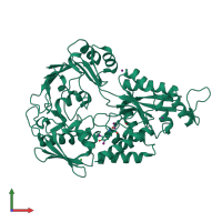 PDB entry 2noo coloured by chain, front view.