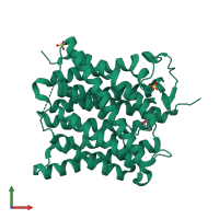 PDB entry 2now coloured by chain, front view.