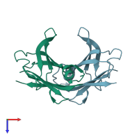 PDB entry 2noy coloured by chain, top view.