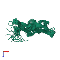 PDB entry 2npr coloured by chain, ensemble of 20 models, top view.