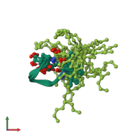 PDB entry 2npv coloured by chain, ensemble of 24 models, front view.
