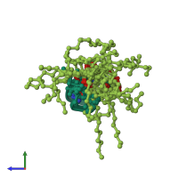 PDB entry 2npv coloured by chain, ensemble of 24 models, side view.
