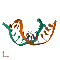 PDB entry 2npw coloured by chain, front view.