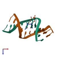 PDB entry 2npw coloured by chain, top view.