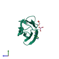 PDB entry 2nqc coloured by chain, side view.