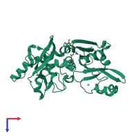 PDB entry 2nqg coloured by chain, top view.