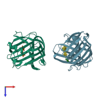 PDB entry 2nqy coloured by chain, top view.