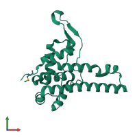 PDB entry 2nr7 coloured by chain, front view.