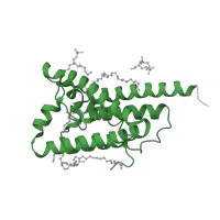 The deposited structure of PDB entry 2nr9 contains 1 copy of SCOP domain 144092 (Rhomboid-like) in Rhomboid protease GlpG. Showing 1 copy in chain A.