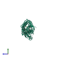 PDB entry 2nrj coloured by chain, side view.