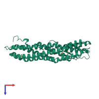 PDB entry 2nrj coloured by chain, top view.