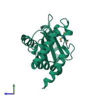 PDB entry 2nrk coloured by chain, side view.