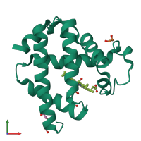 PDB entry 2nrl coloured by chain, front view.