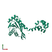 PDB entry 2nrt coloured by chain, front view.