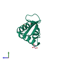 PDB entry 2ns0 coloured by chain, side view.