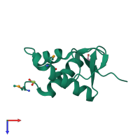 PDB entry 2ns0 coloured by chain, top view.