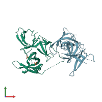 PDB entry 2ns2 coloured by chain, front view.